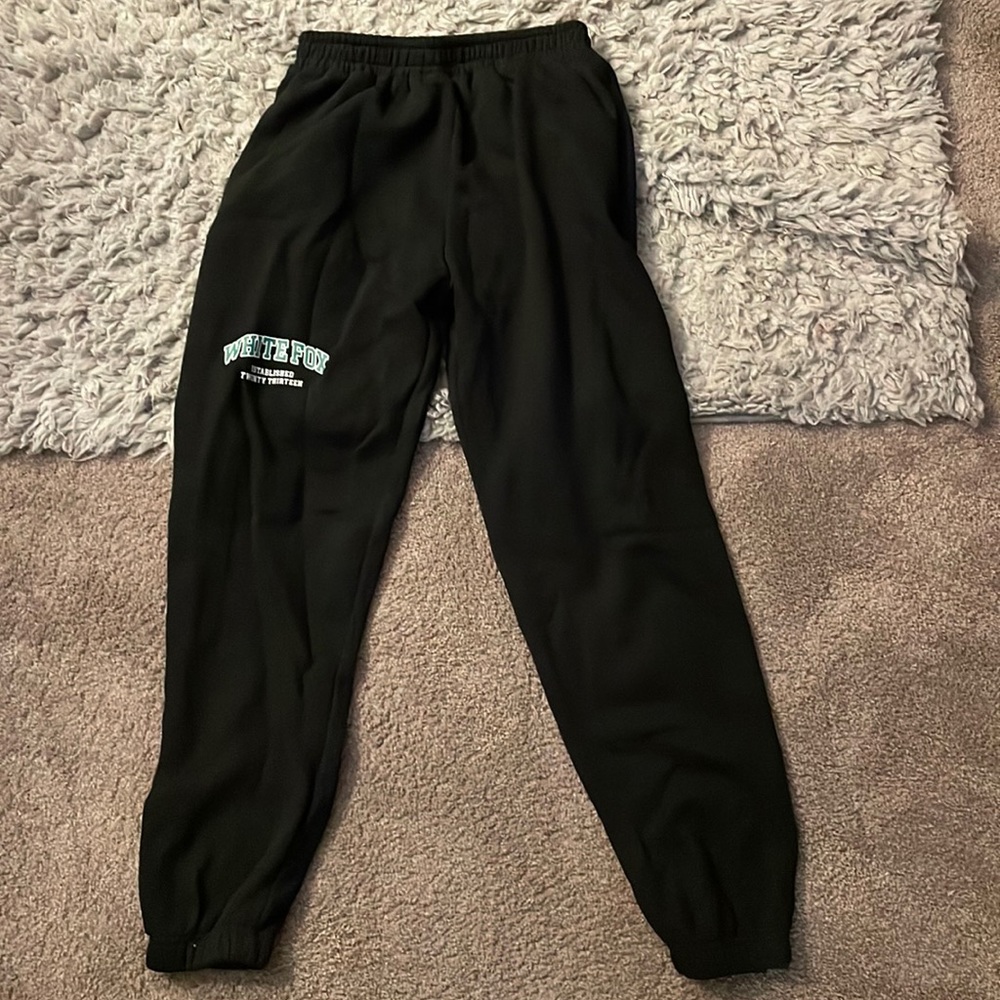 Black white fox boutique fleece joggers